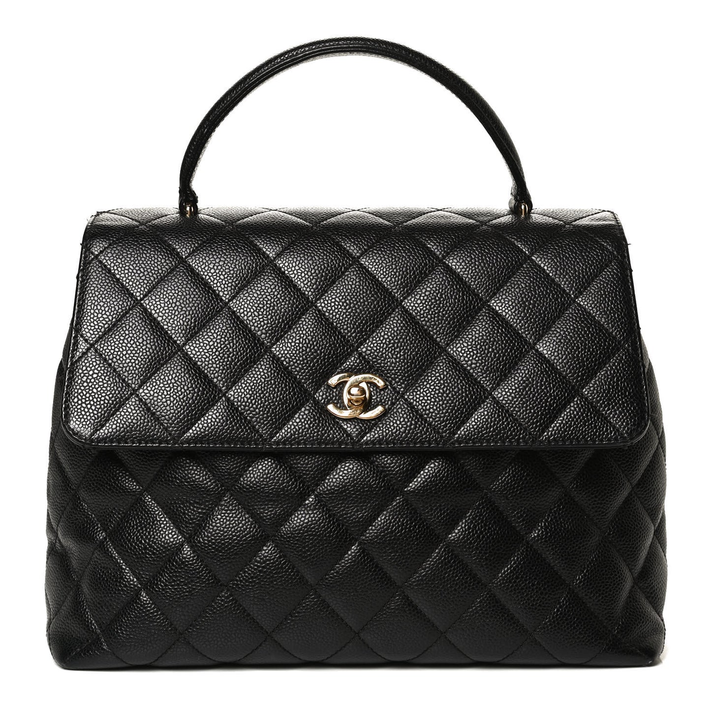 Caviar Quilted Jumbo Kelly Flap Black