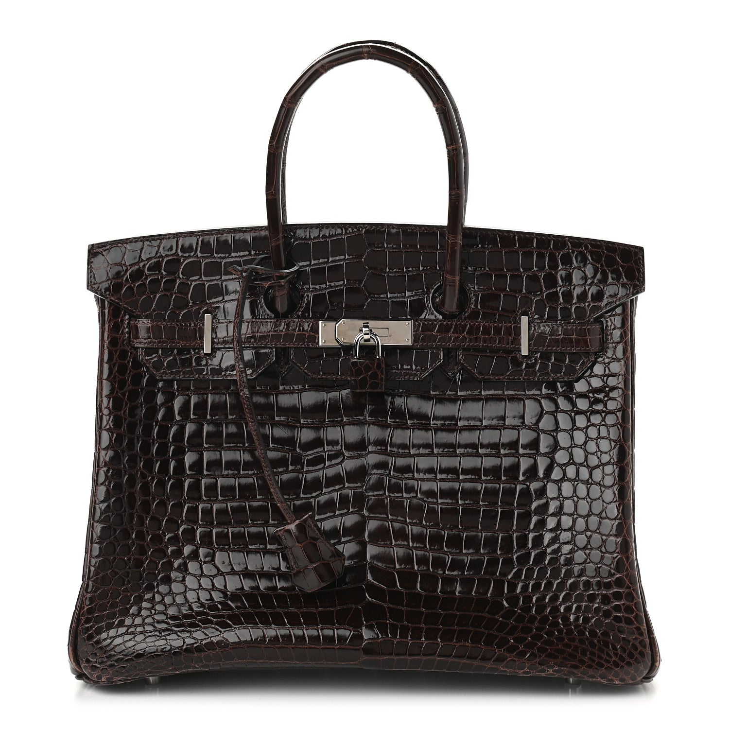 Hermes Shiny Porosus Crocodile Birkin 35 Cocoan 1 of 13