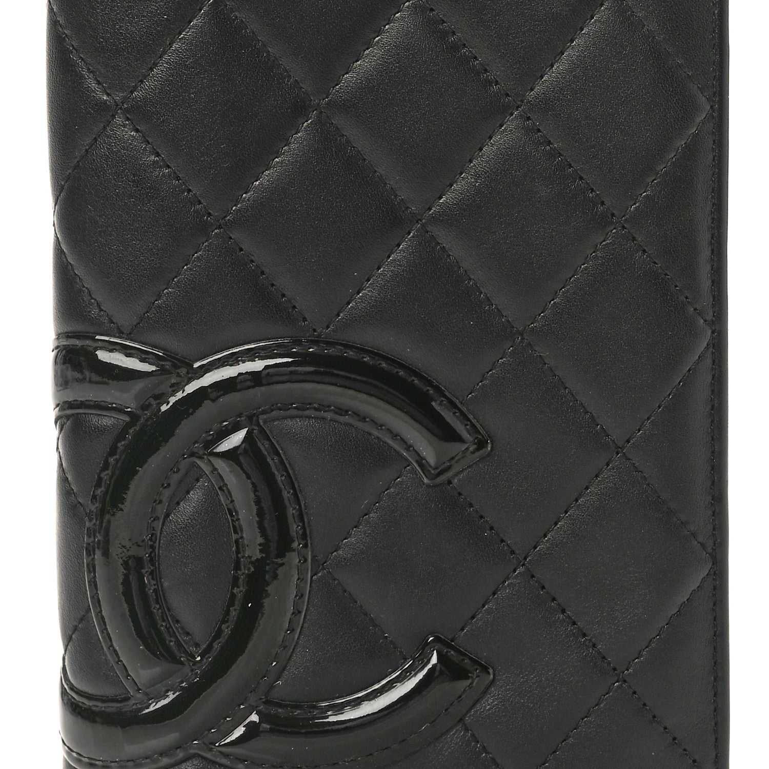 Chanel Calfskin Quilted Cambon Yen Wallet Black 9 of 10