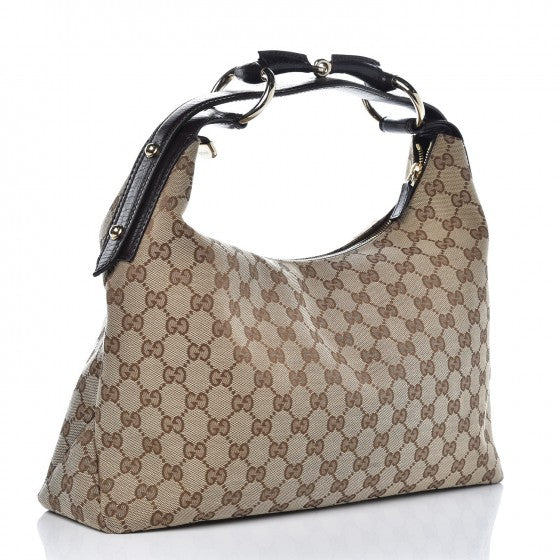 Gucci Monogram Medium Horsebit Chain Hobo Dark Brown 3 of 7