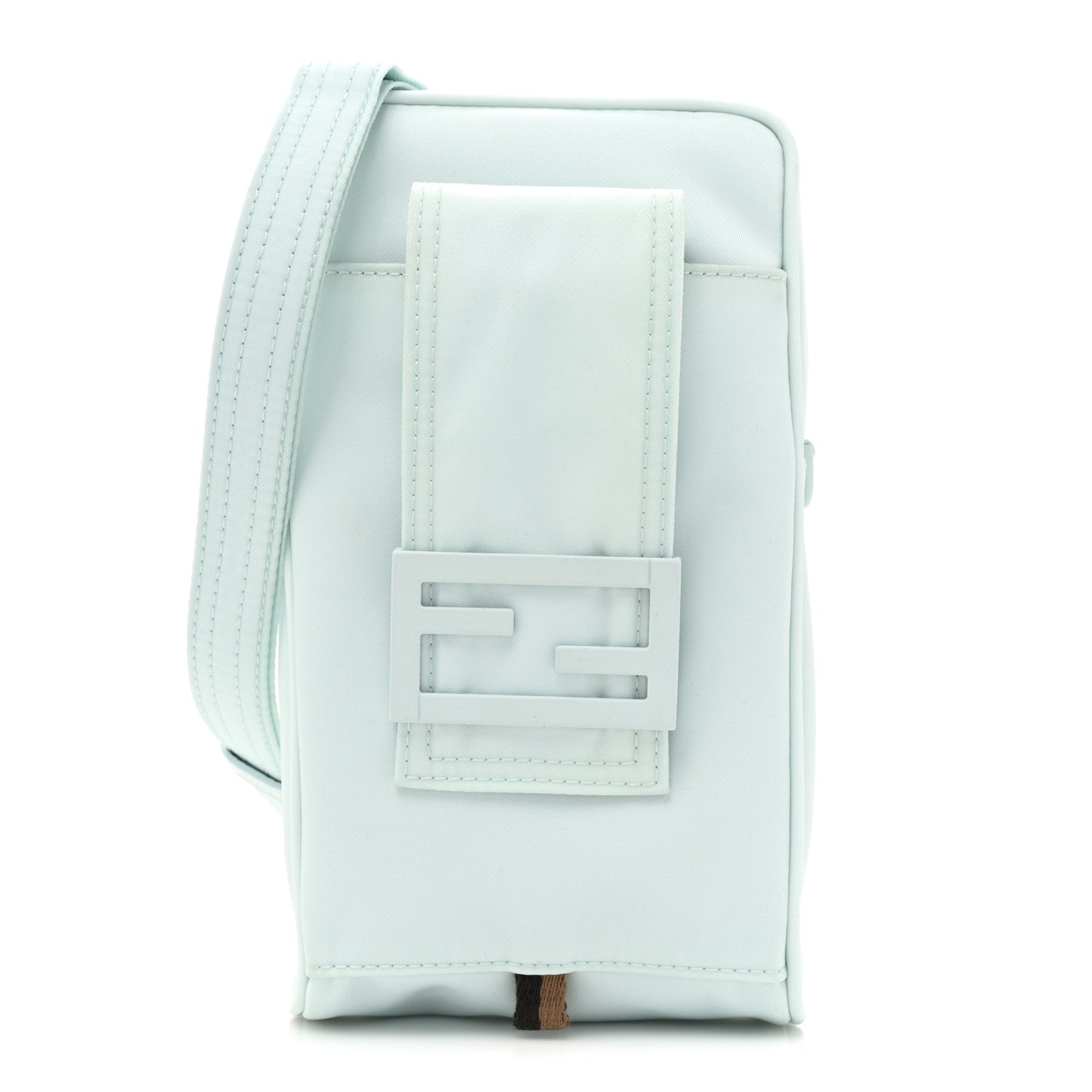 Econyl Nylon Cuoio Romano Monochrome Baguette Crossbody Phone Pouch Baleari