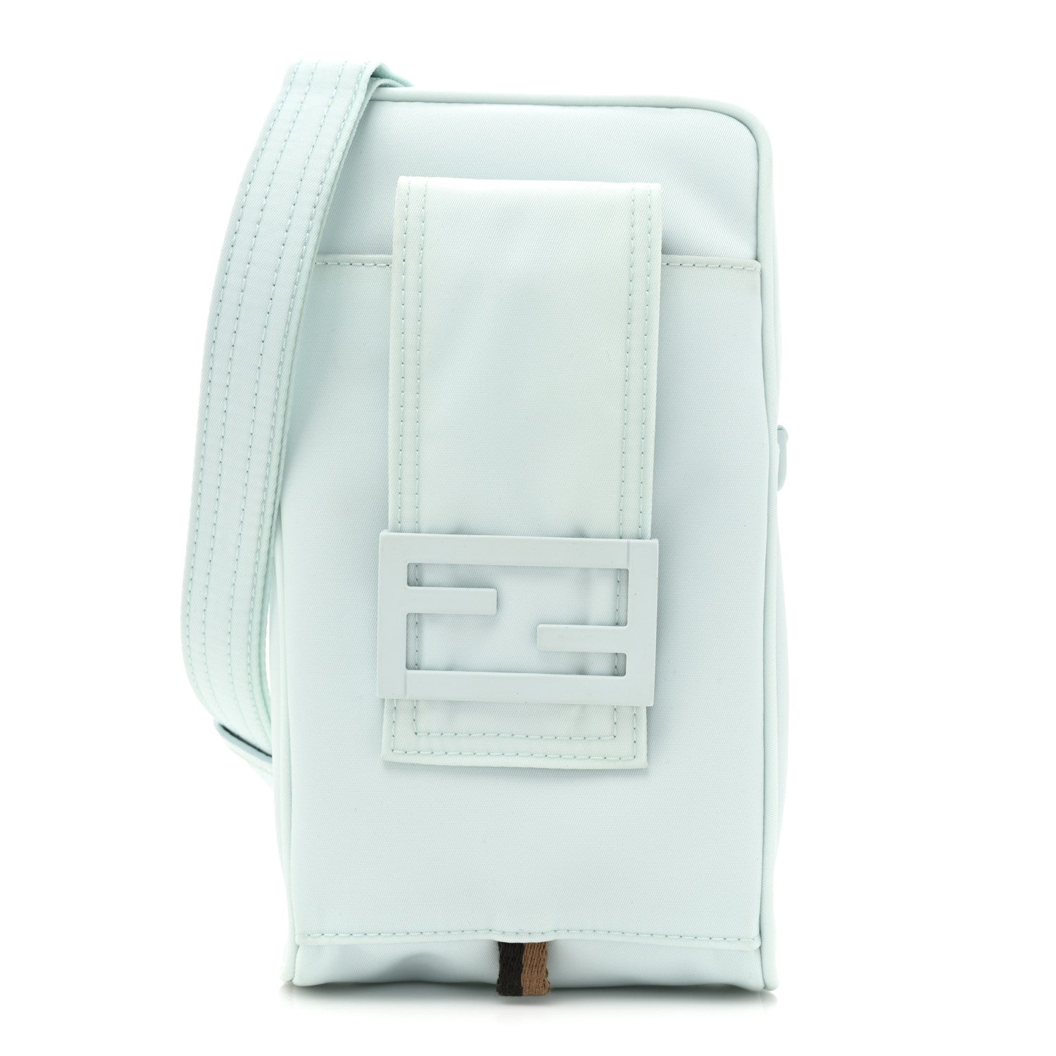 Fendi Econyl Nylon Cuoio Romano Monochrome Baguette Crossbody Phone Pouch Baleari 1 of 10