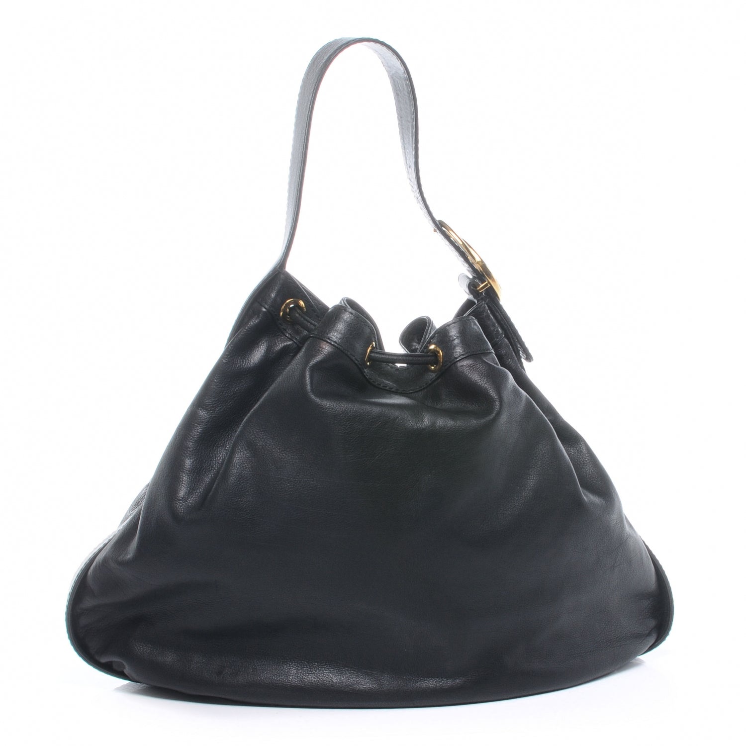 Gucci Pebbled Calfskin Medium Interlocking Icon Shoulder Bag Black 3 of 7