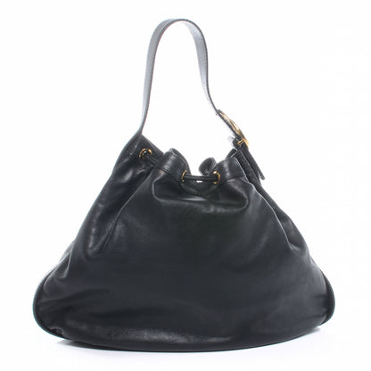 Gucci Pebbled Calfskin Medium Interlocking Icon Shoulder Bag Black 3 of 7