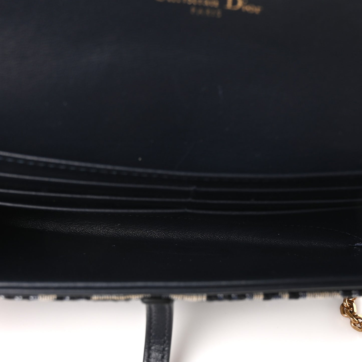 Oblique Saddle Chain Long Wallet Blue