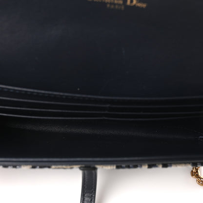 Christian Dior Oblique Saddle Chain Long Wallet Blue 6 of 10