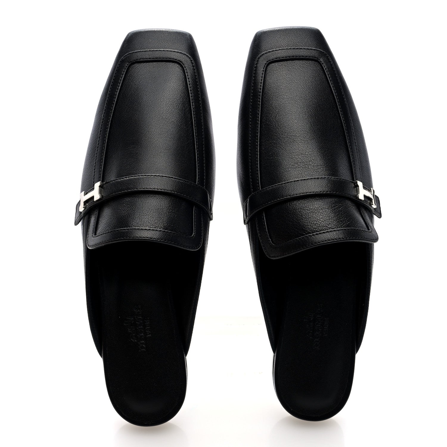 Hermes Goatskin Groupie Mules 38 Black 5 of 10