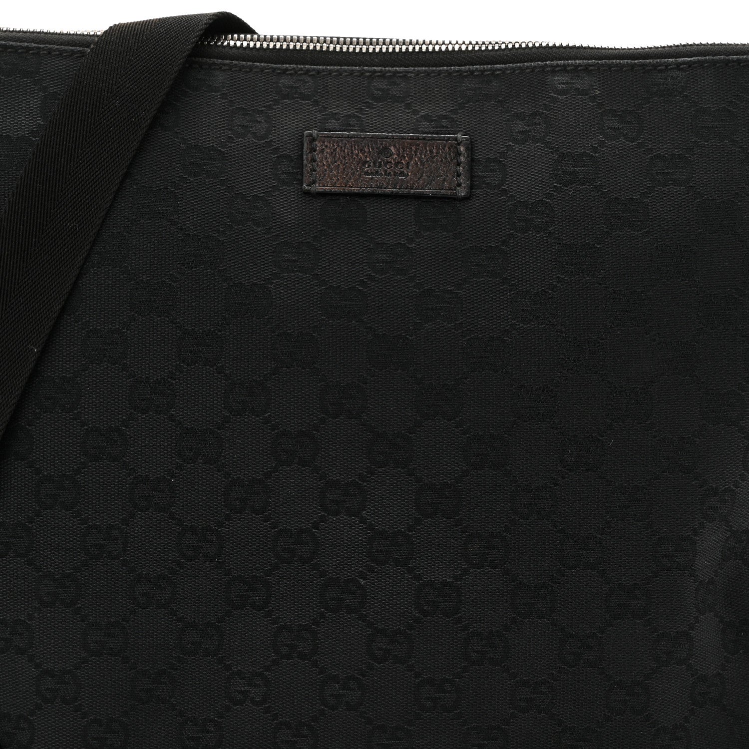 Gucci Monogram Flat Messenger Bag Black 8 of 11