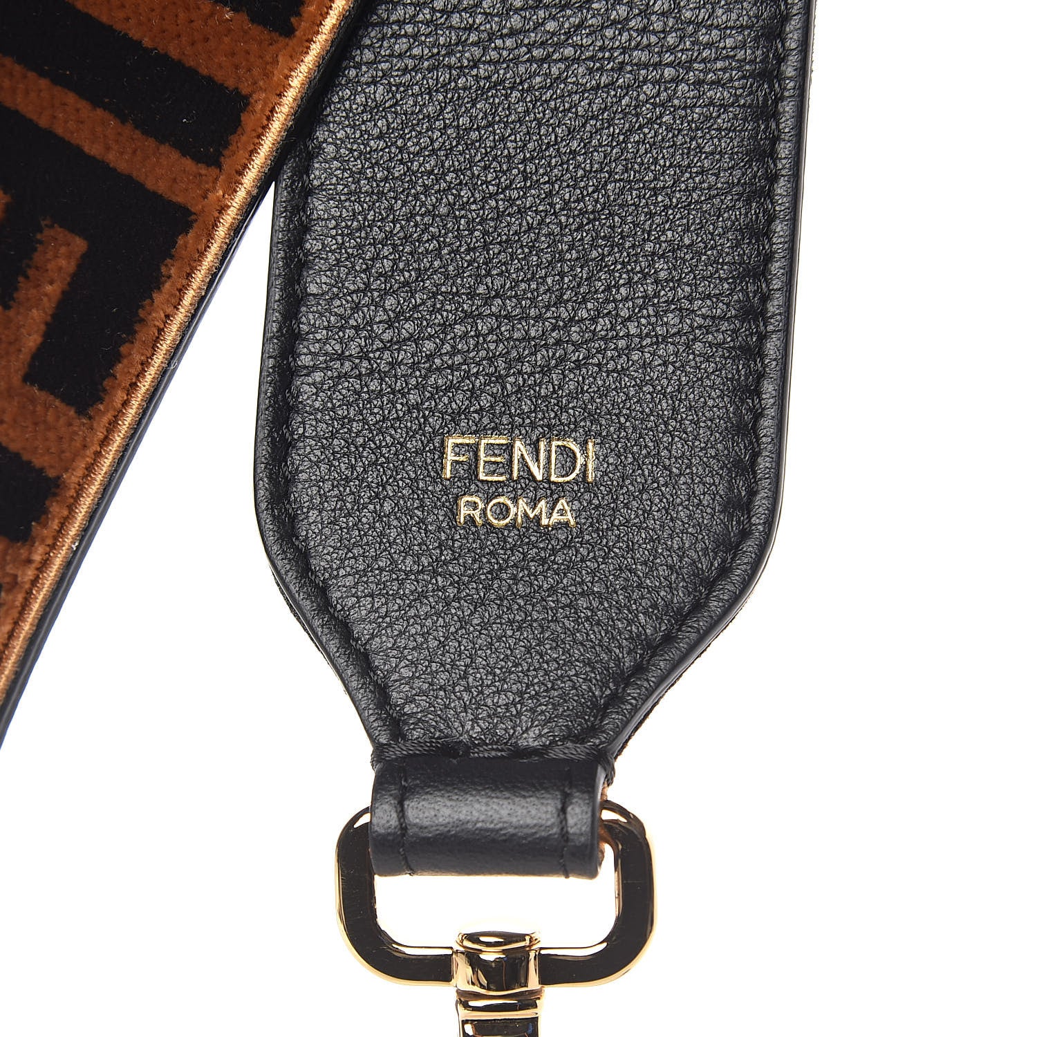 Fendi Velvet Tapestry FF Strap You Tobacco 5 of 5