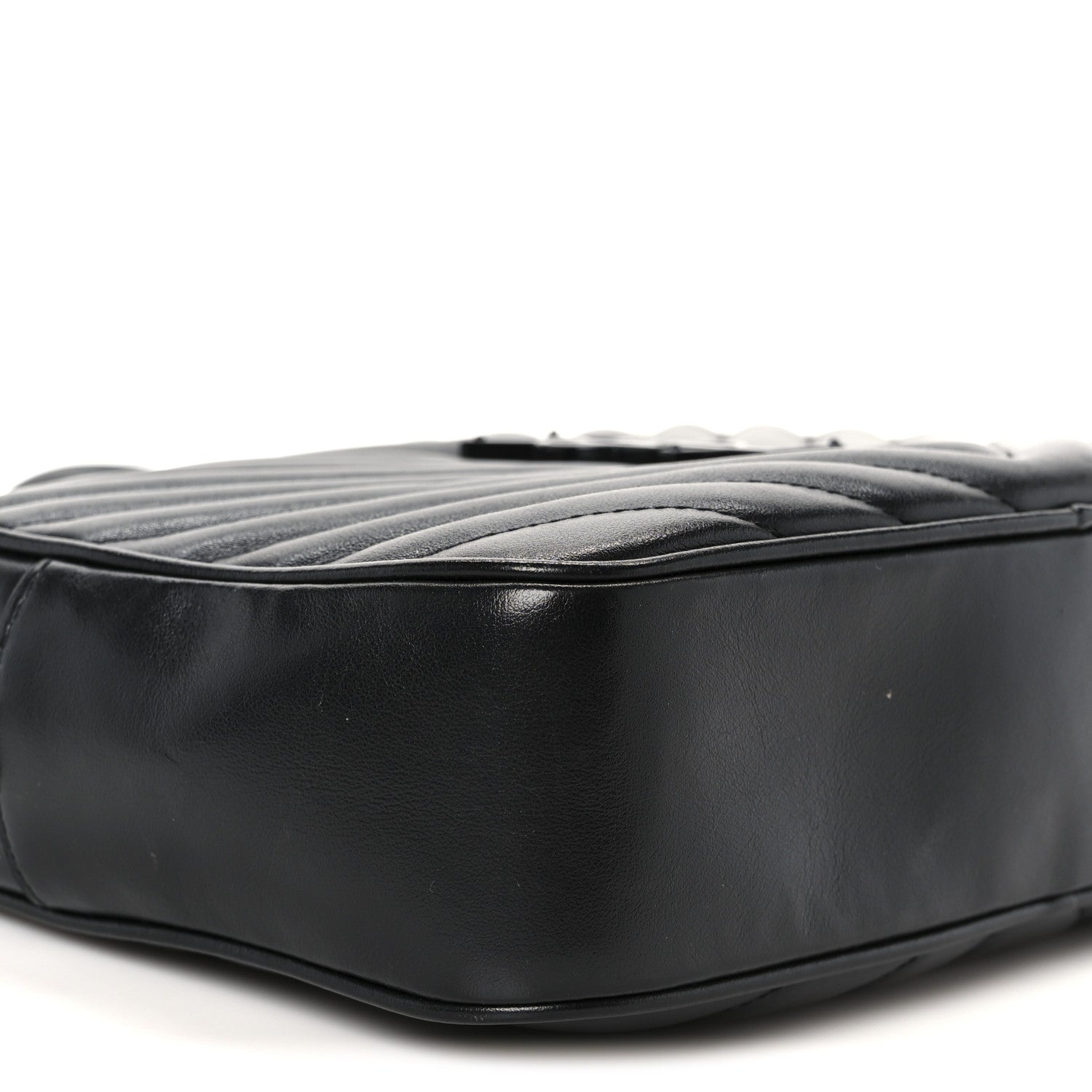 Saint Laurent Calfskin Matelasse Monogram Monochrome Lou Camera Bag Black 9 of 10