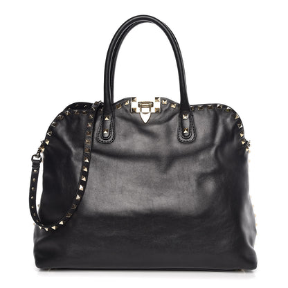 Valentino Garavani Vitello Rockstud Dome Satchel Black 1 of 13
