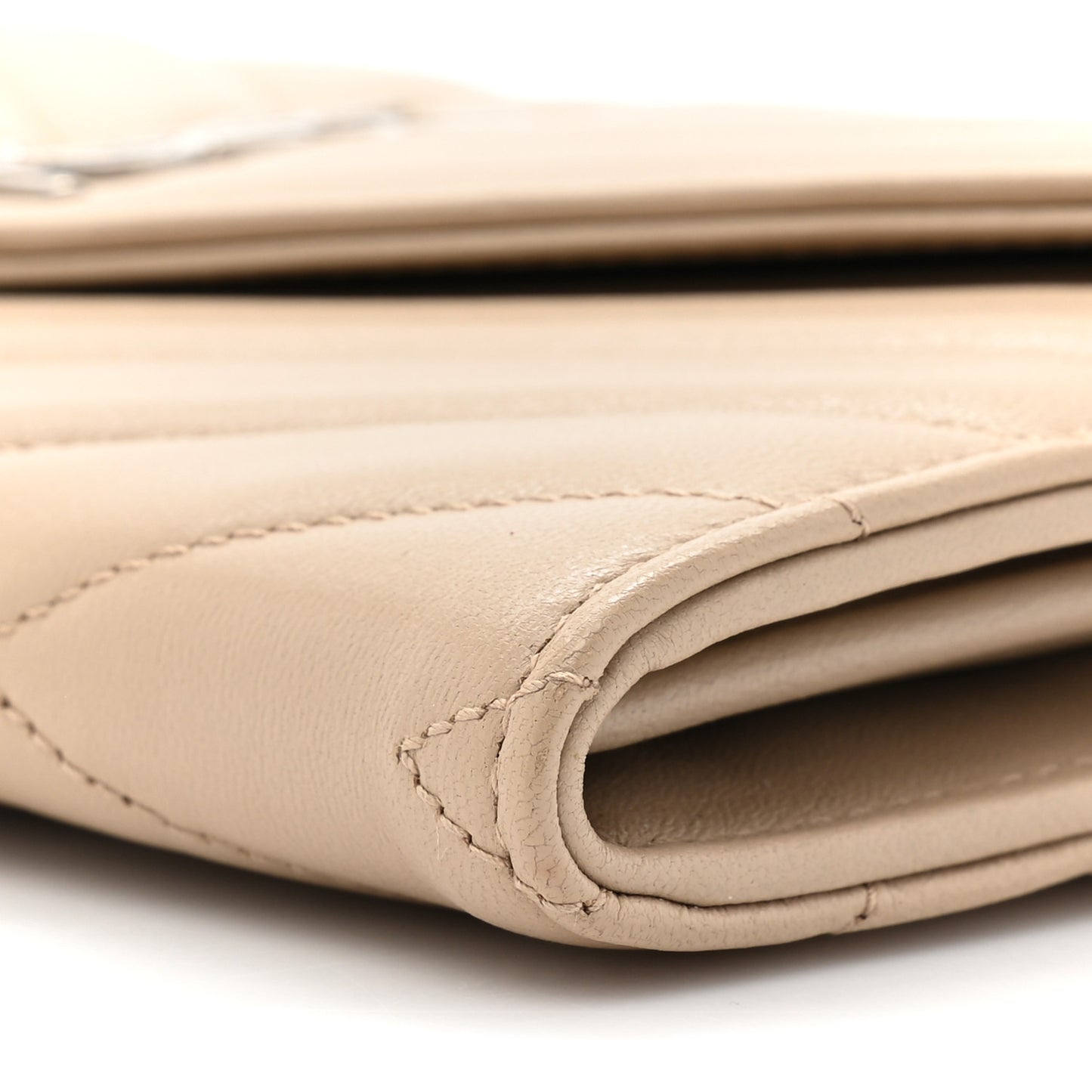 Lambskin Y Quilted Monogram Large Loulou Flap Wallet Nude Powder