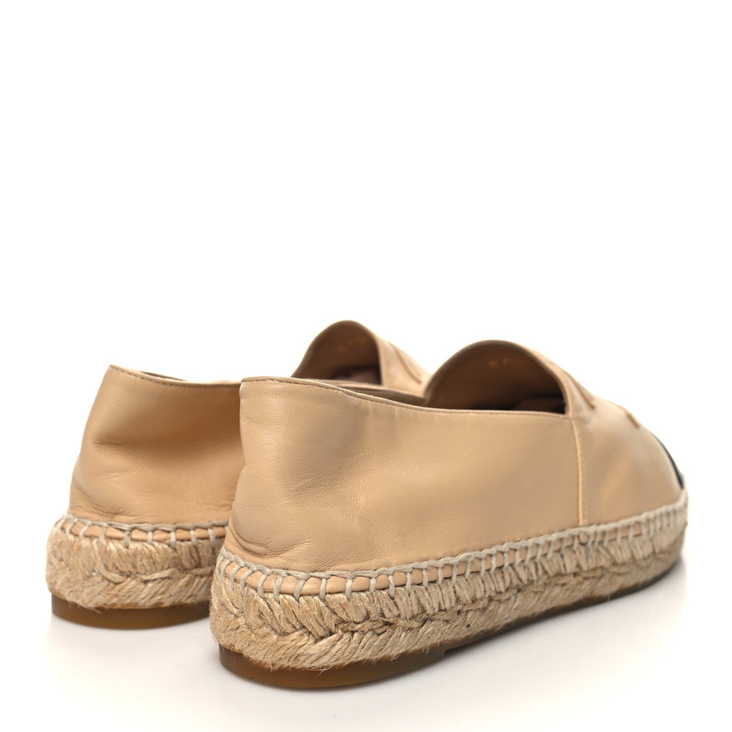 Lambskin CC Espadrilles 40 Beige Black