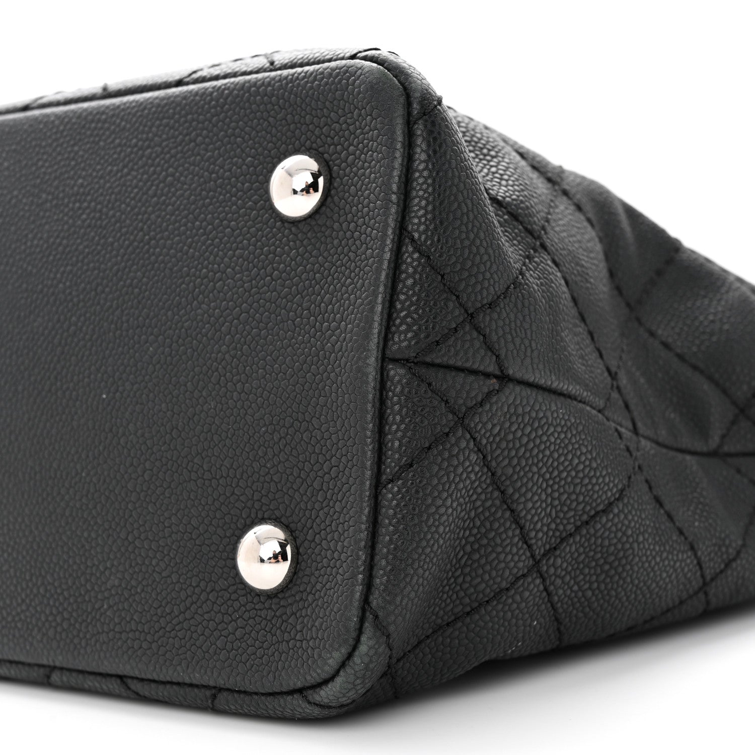 Chanel Grained Calfskin Quilted Small Daily Shopping Tote Black 10 of 19