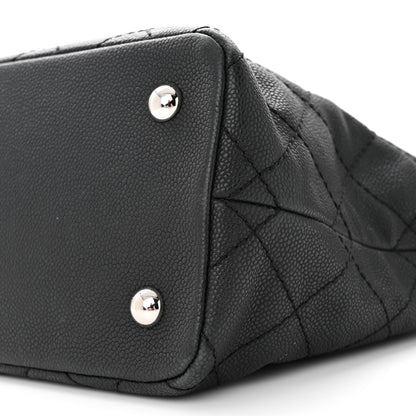 Chanel Grained Calfskin Quilted Small Daily Shopping Tote Black 10 of 19