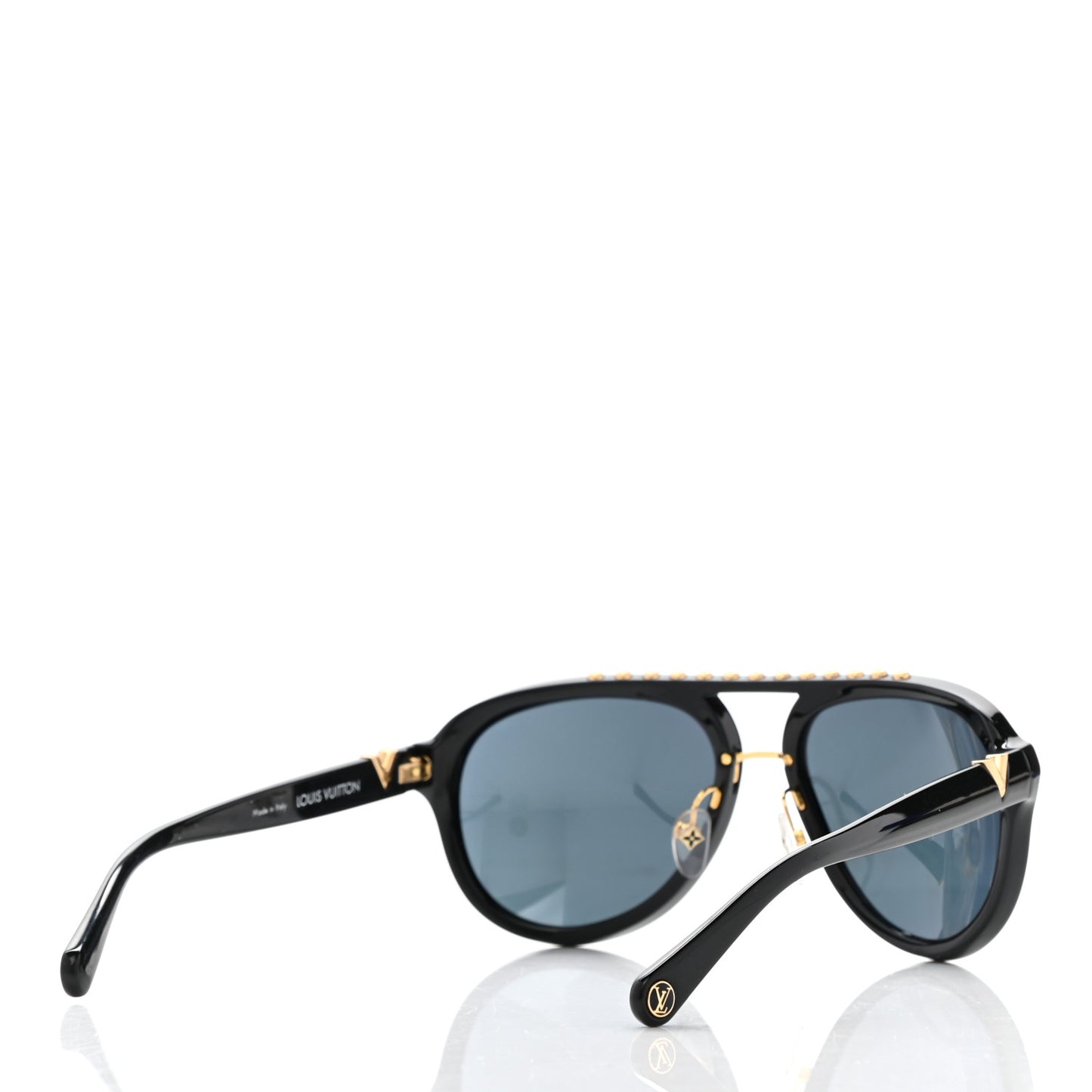 Acetate Aviator Serpico Studded Sunglasses Z2357E Black