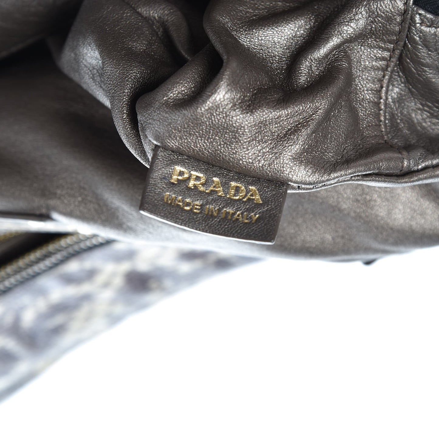 Cervo Lux Print Lace Bauletto Bag Talco