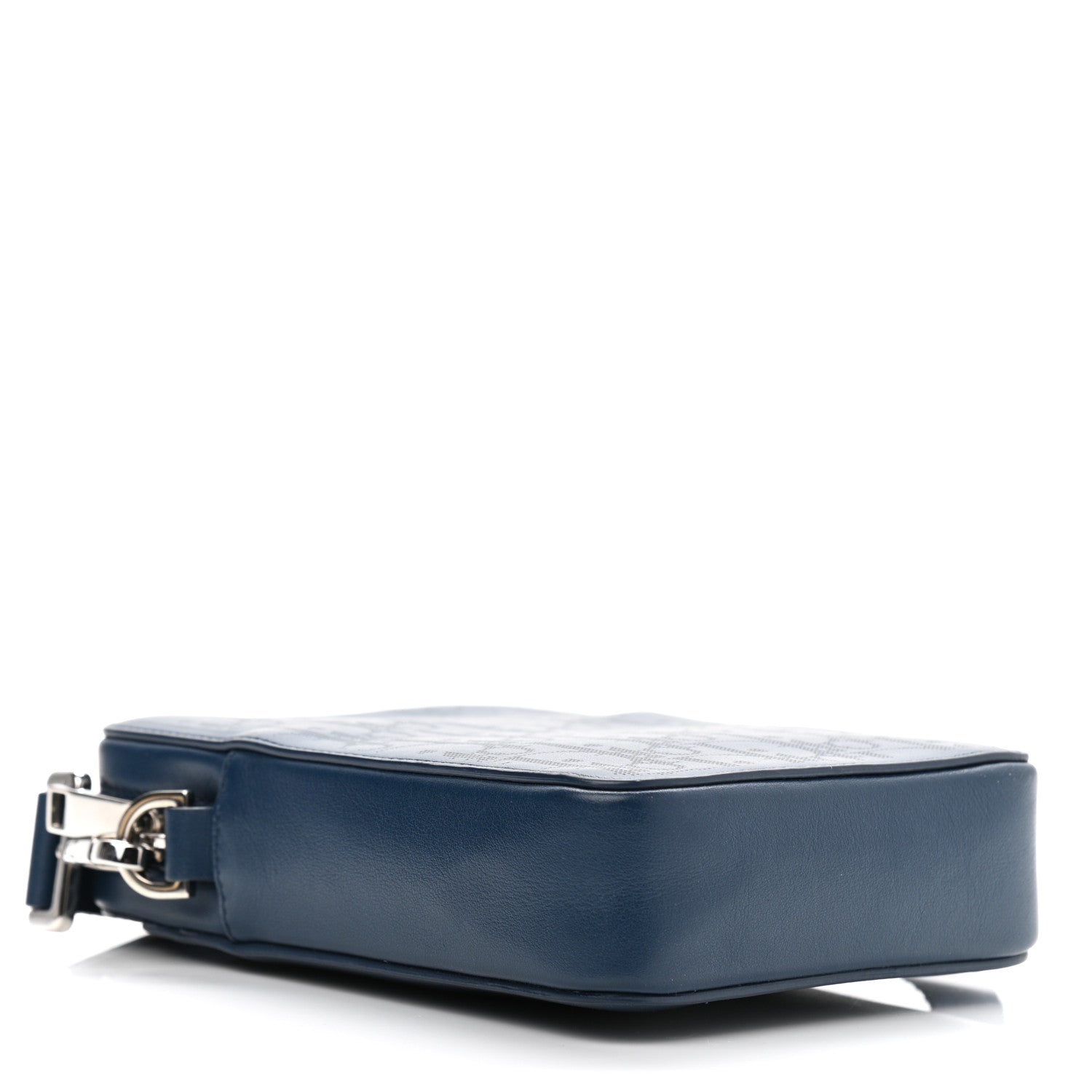 Christian Dior Calfskin Oblique Galaxy Perforated World Tour Messenger Pouch Blue White 4 of 10