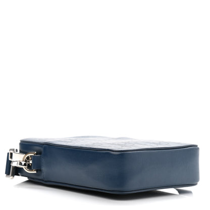 Christian Dior Calfskin Oblique Galaxy Perforated World Tour Messenger Pouch Blue White 4 of 10