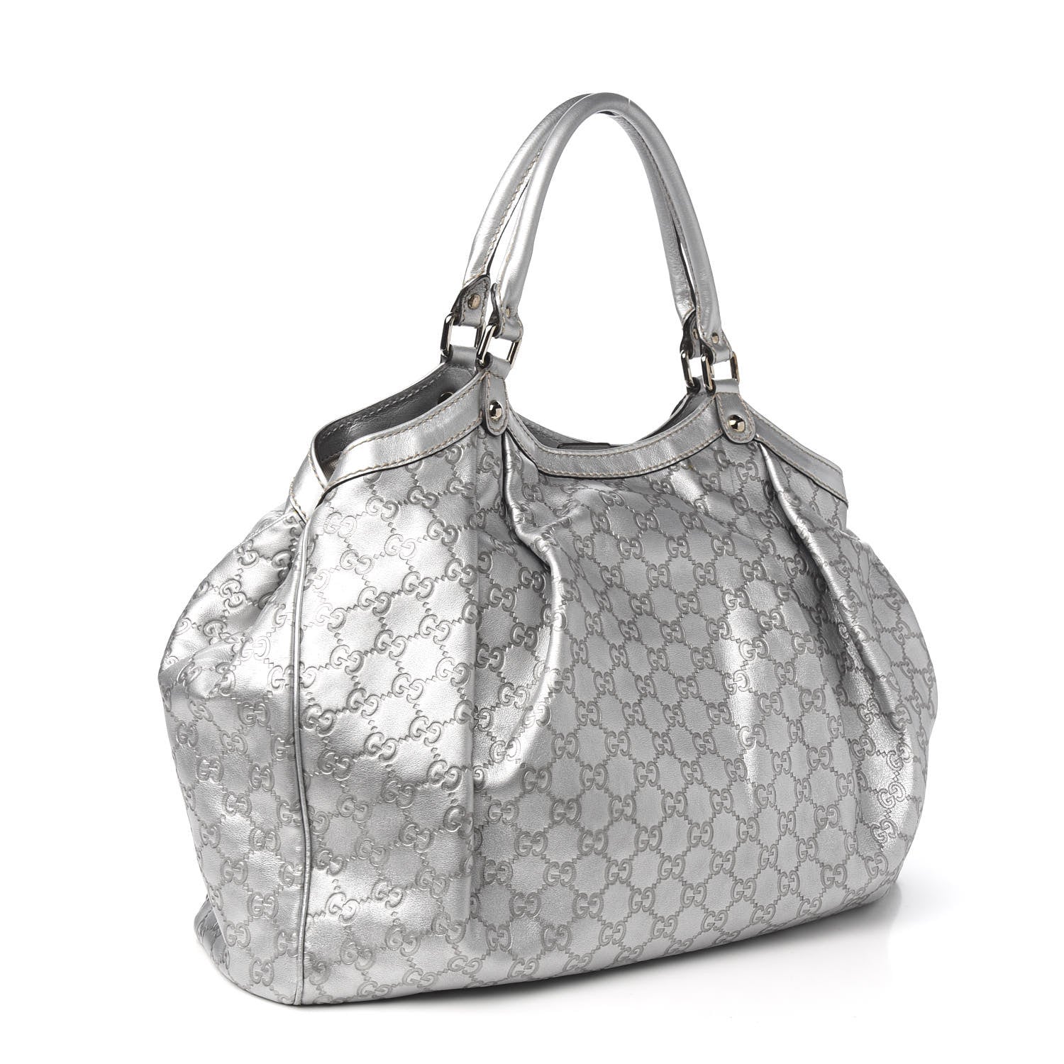 Gucci Guccissima Large Sukey Tote Silver 2 of 9