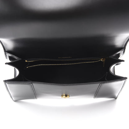 Balenciaga Shiny Box Calfskin Medium Hourglass Top Handle Bag Black 5 of 9