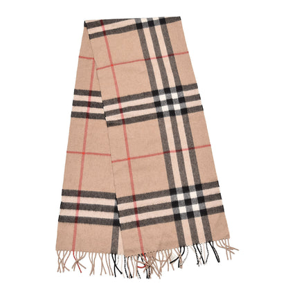 Burberry Cashmere Giant Check Fringe Scarf Camel 3 of 5