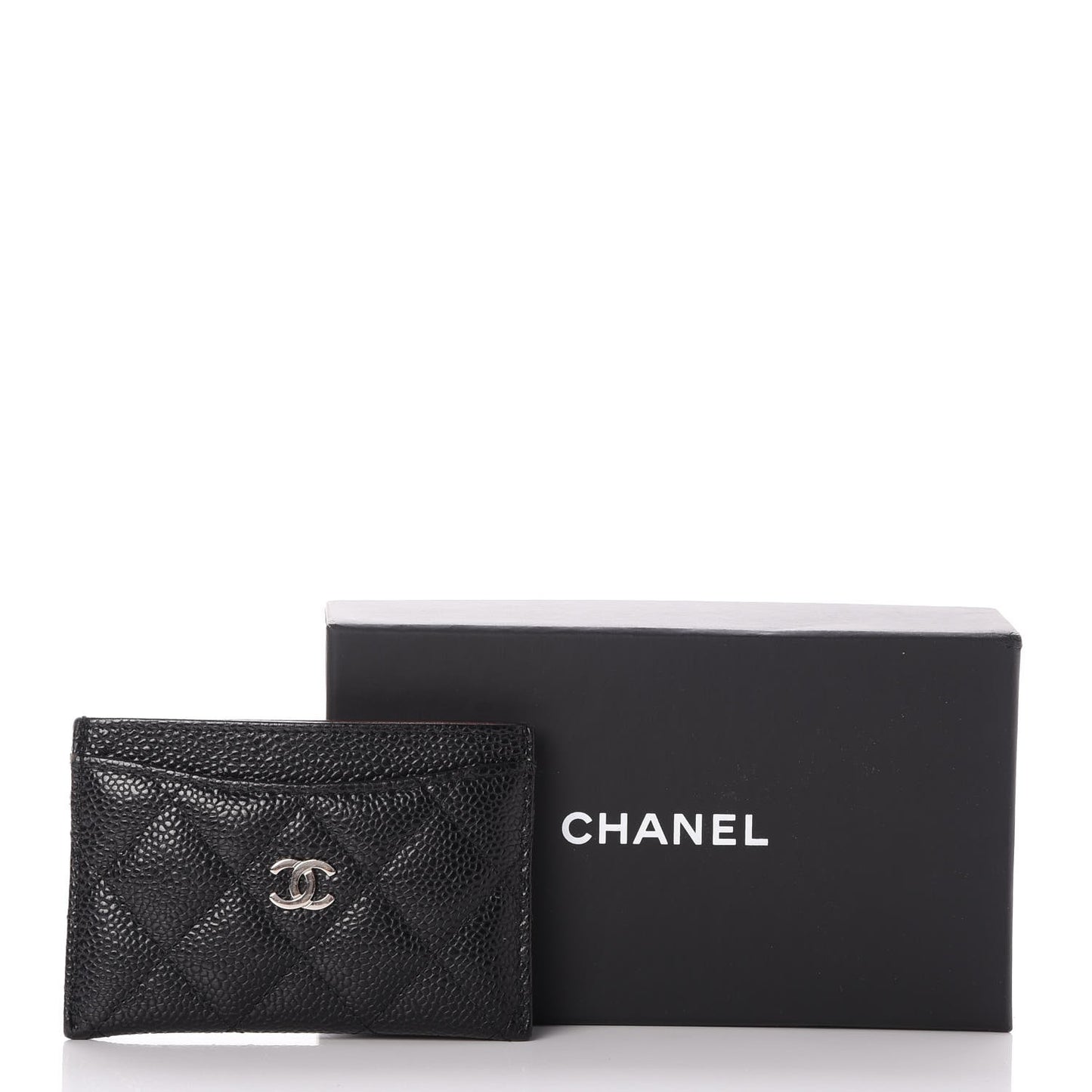 Caviar Quilted Card Holder Black