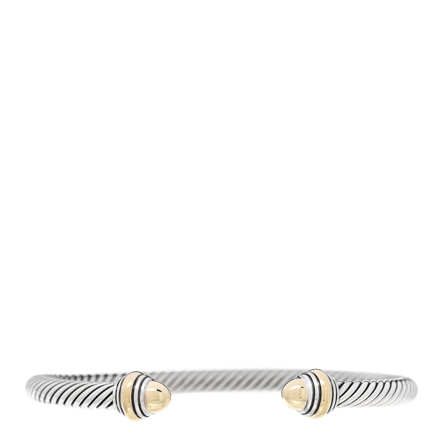 Sterling Silver 14K Yellow Gold 5mm Cable Classics Dome Bracelet