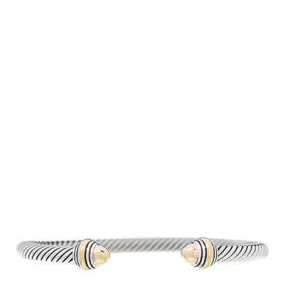 David Yurman Sterling Silver 14K Yellow Gold 5mm Cable Classics Dome Bracelet 1 of 4
