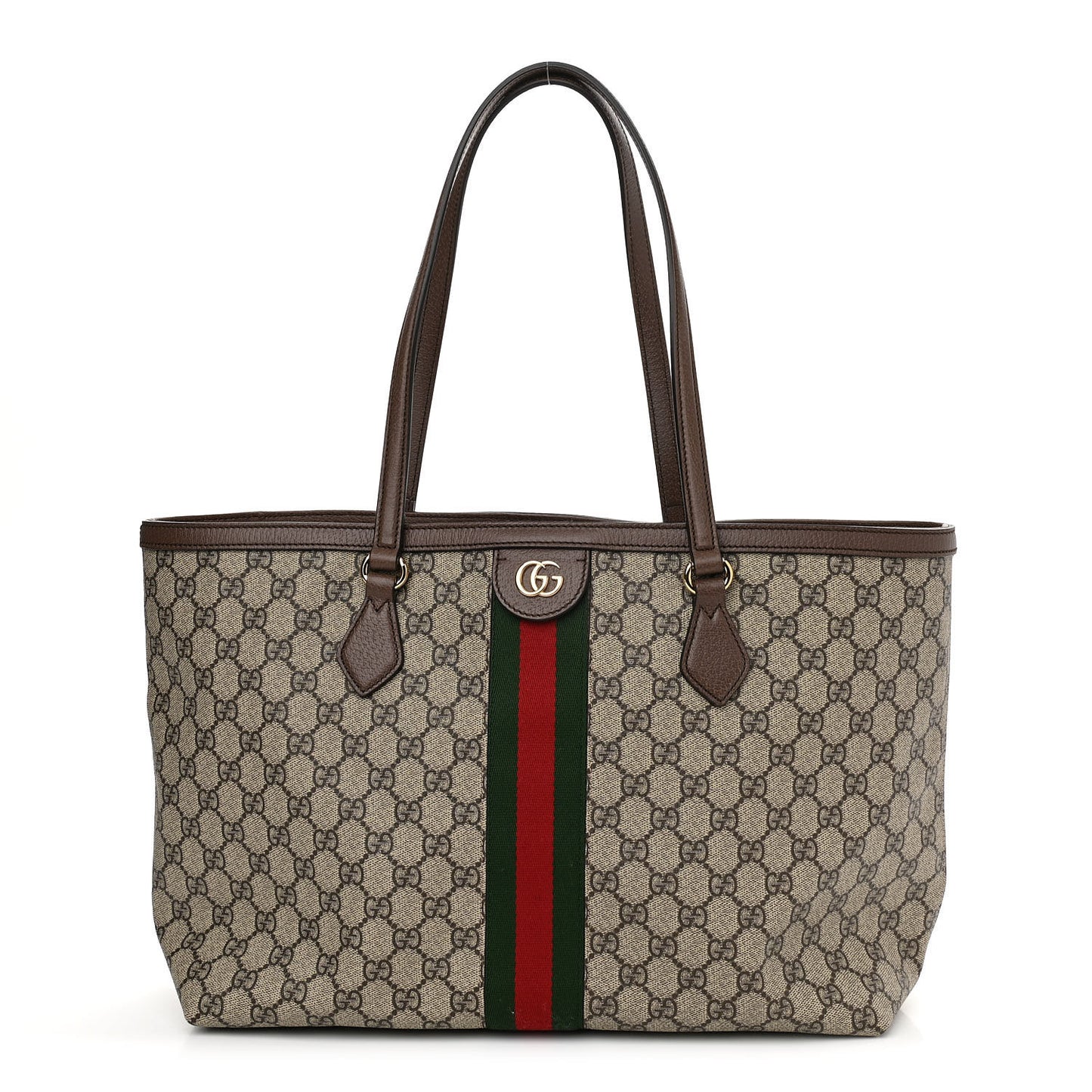 GG Supreme Monogram Medium Ophidia Shopping Tote Brown