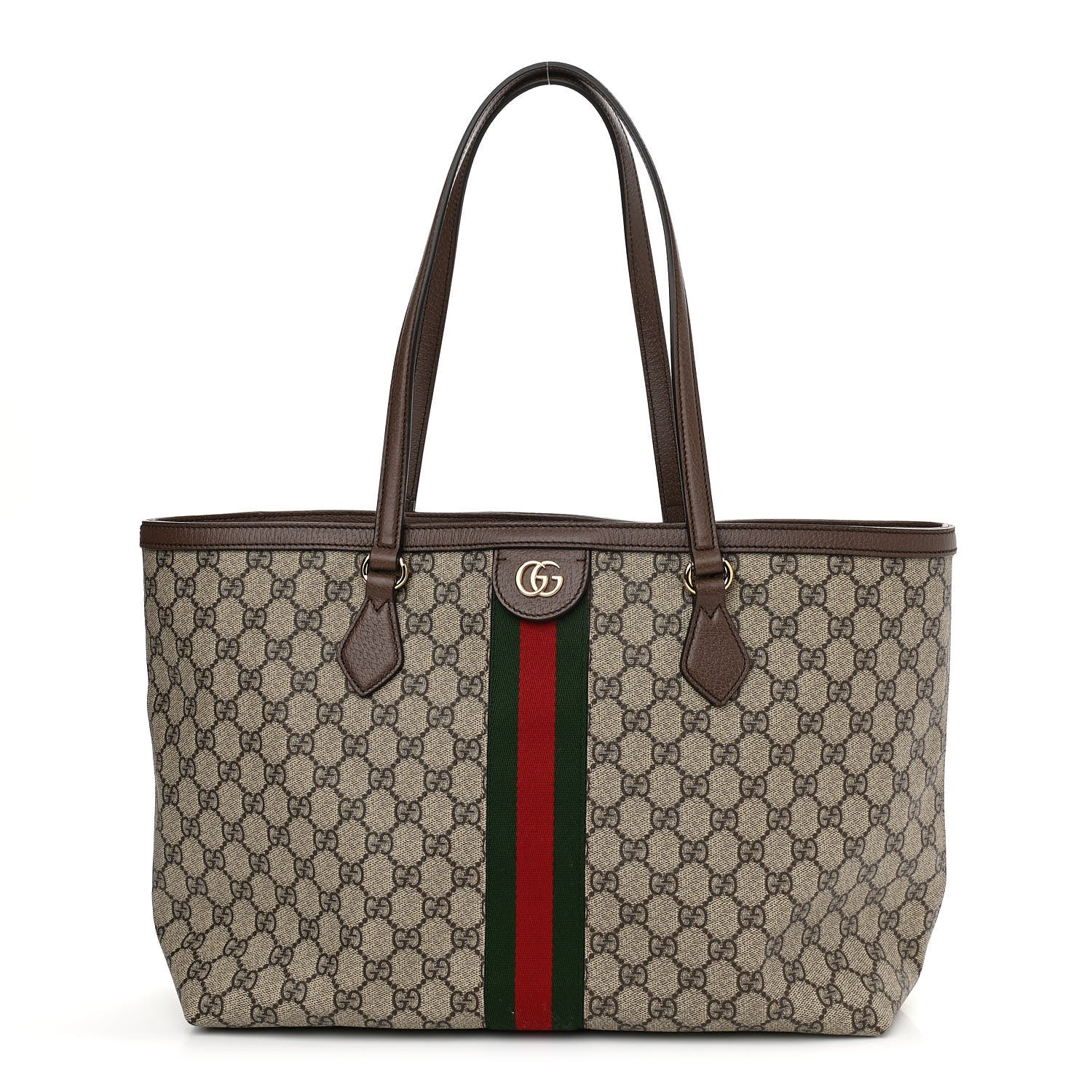 Gucci GG Supreme Monogram Medium Ophidia Shopping Tote Brown 1 of 10
