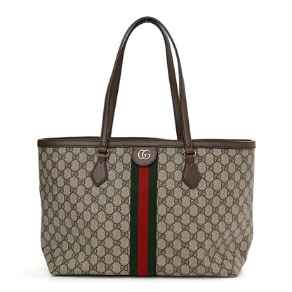 Gucci GG Supreme Monogram Medium Ophidia Shopping Tote Brown 1 of 10