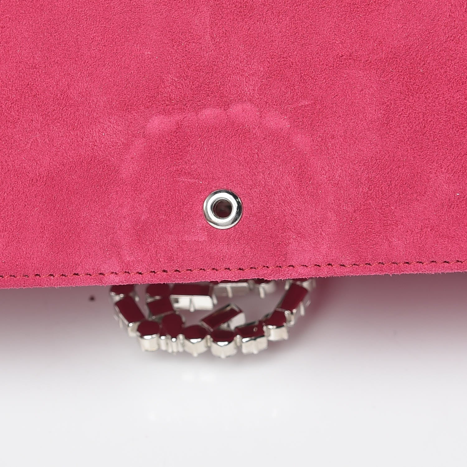 Gucci Suede Crystal GG Sparkling Clutch Pink 10 of 10