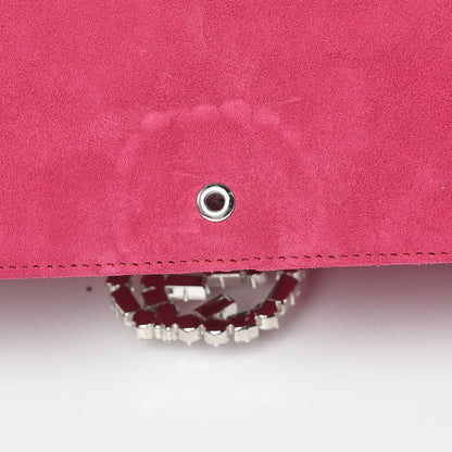Gucci Suede Crystal GG Sparkling Clutch Pink 10 of 10