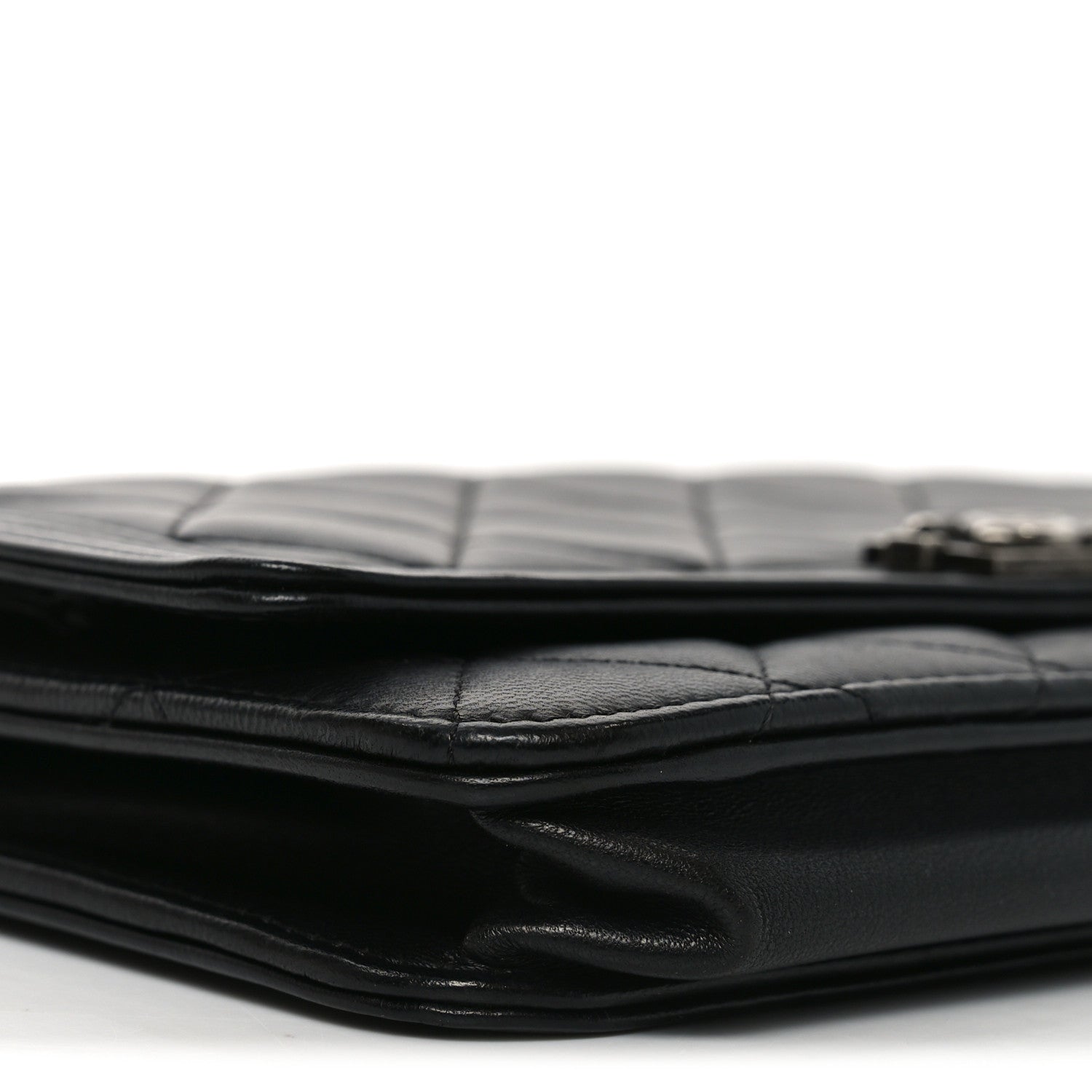Chanel Lambskin Quilted Boy Wallet On Chain WOC Black 9 of 10