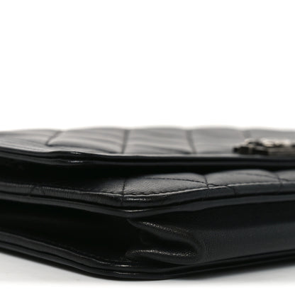 Chanel Lambskin Quilted Boy Wallet On Chain WOC Black 9 of 10