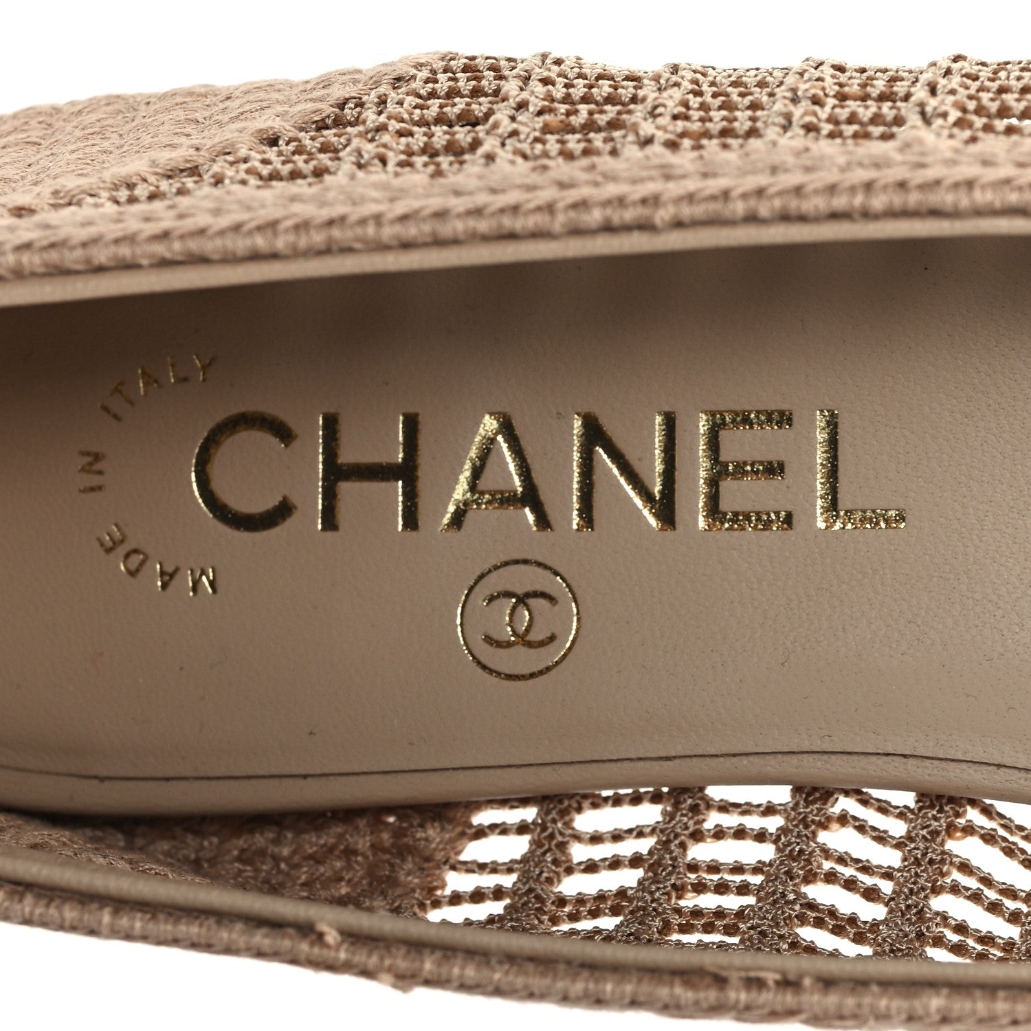 Chanel Raffia Cap Toe Ballerina Flats 37.5 Beige 8 of 9