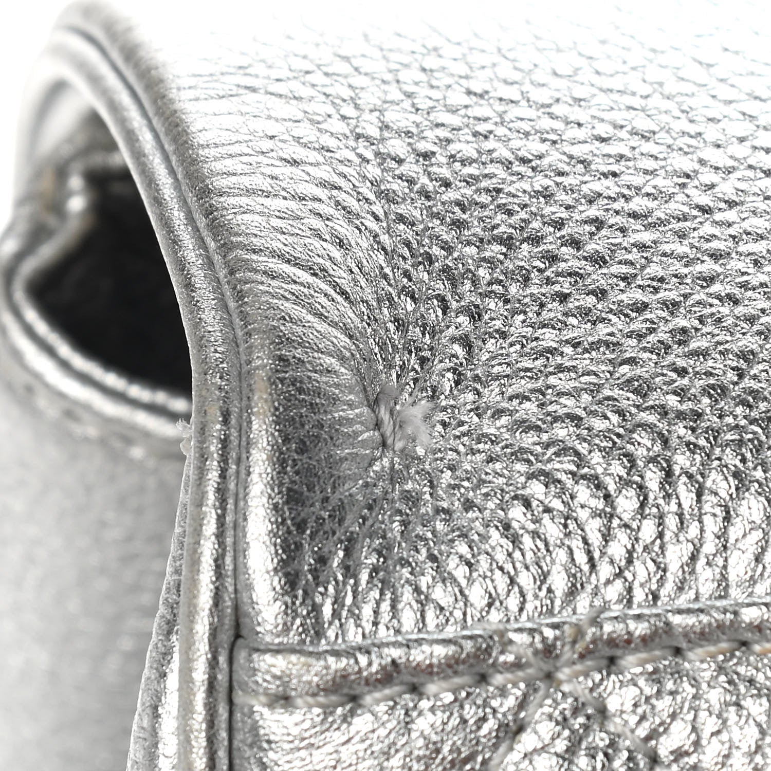 Chanel Metallic Grained Calfskin Quilted Large Casual Rock Backpack Silver 12 of 12