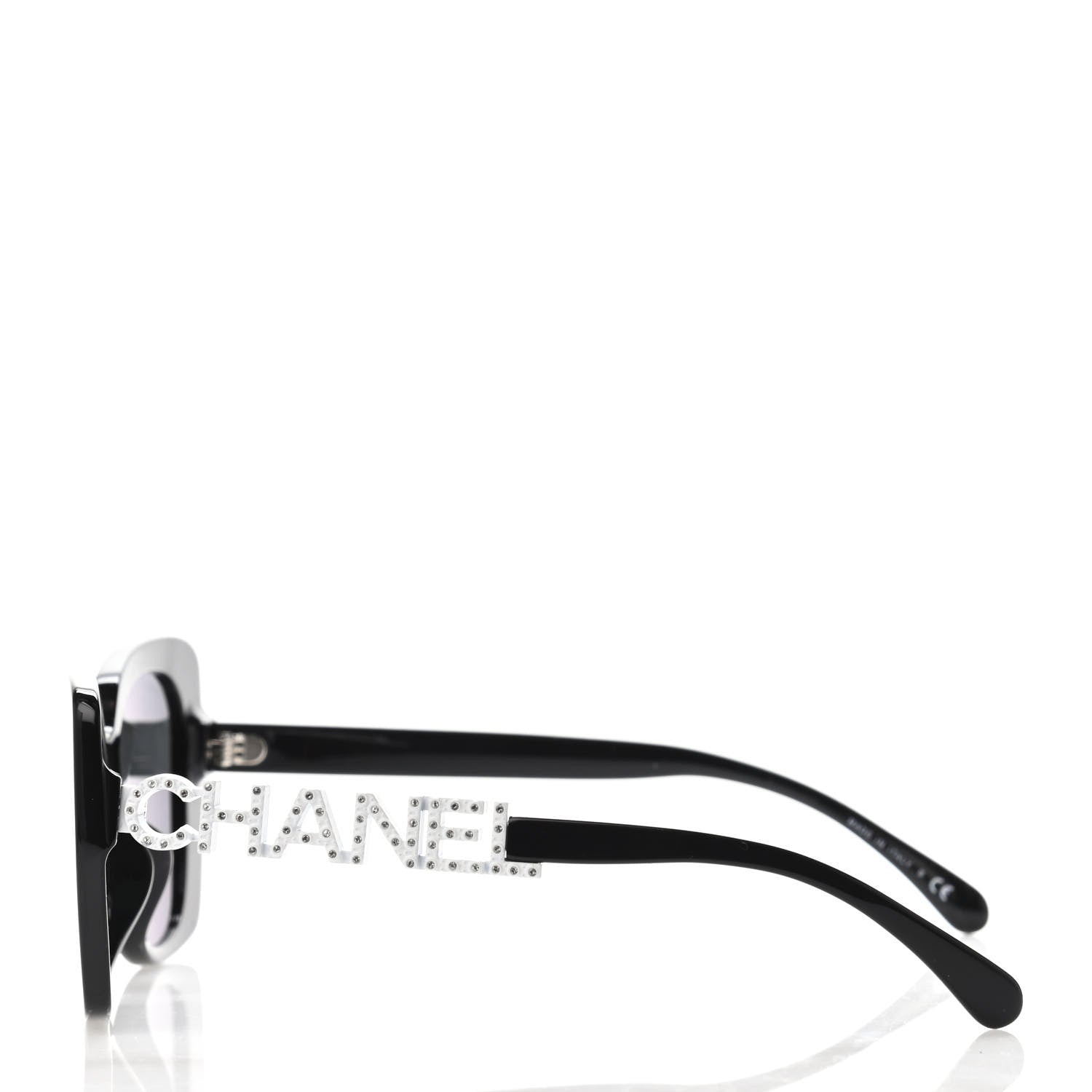 Chanel Acetate Strass Square Sunglasses 5422-B-A Black White 2 of 4