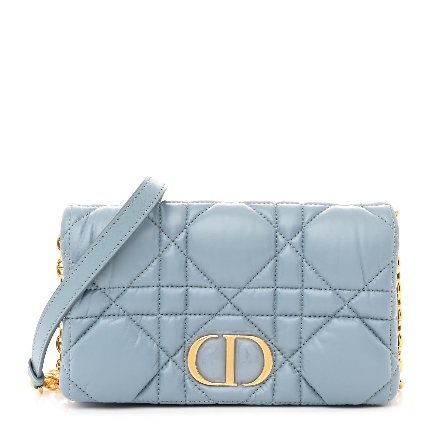 Calfskin Macrocannage Mini Caro Bag Bracing Blue