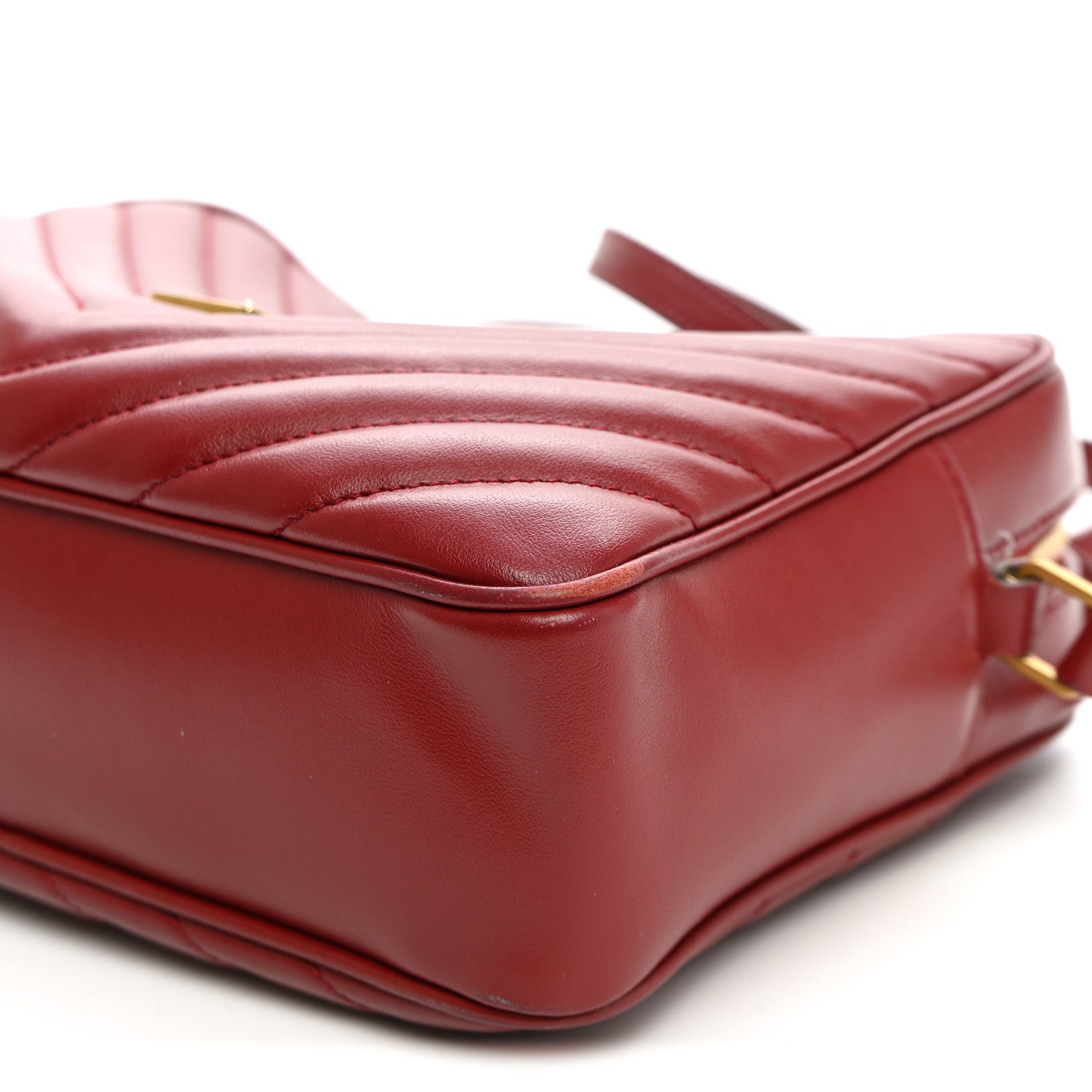 Saint Laurent Calfskin Matelasse Monogram Lou Camera Bag Red 9 of 10