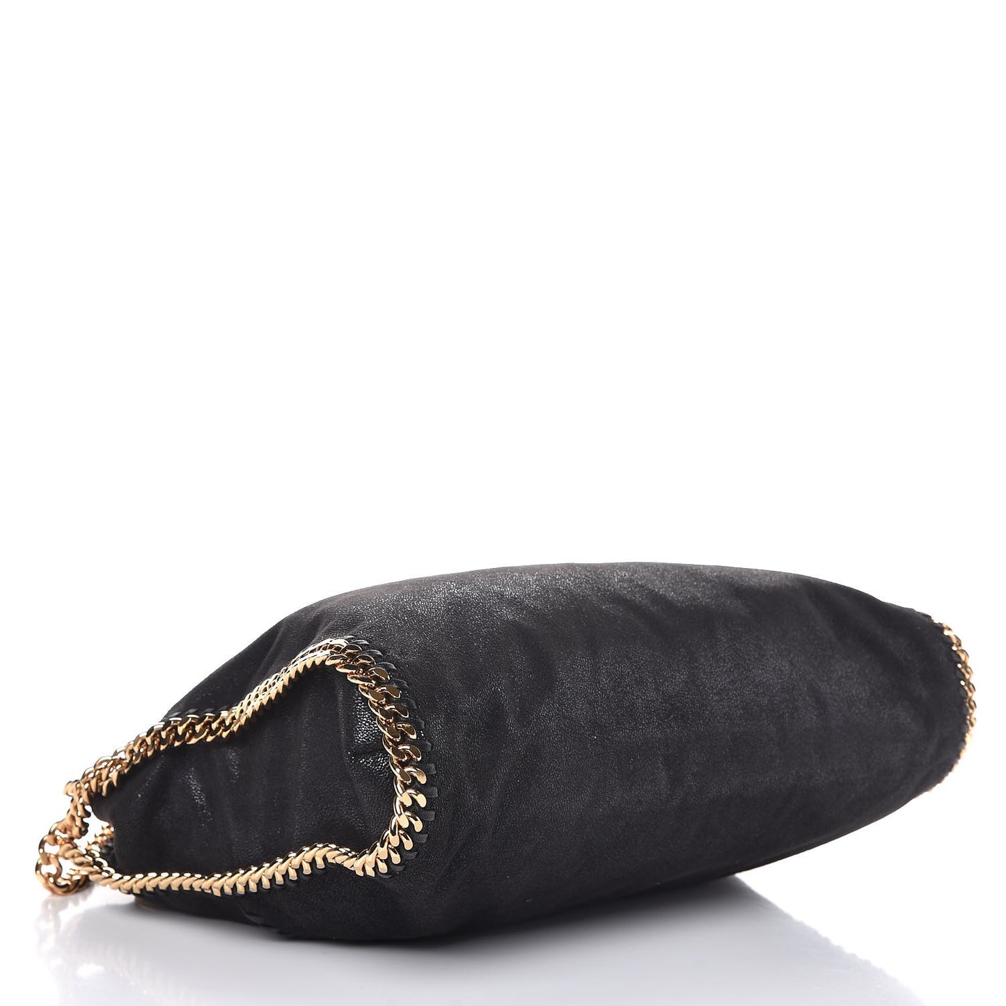 Embellished Shaggy Deer Falabella Fold Over Tote Black