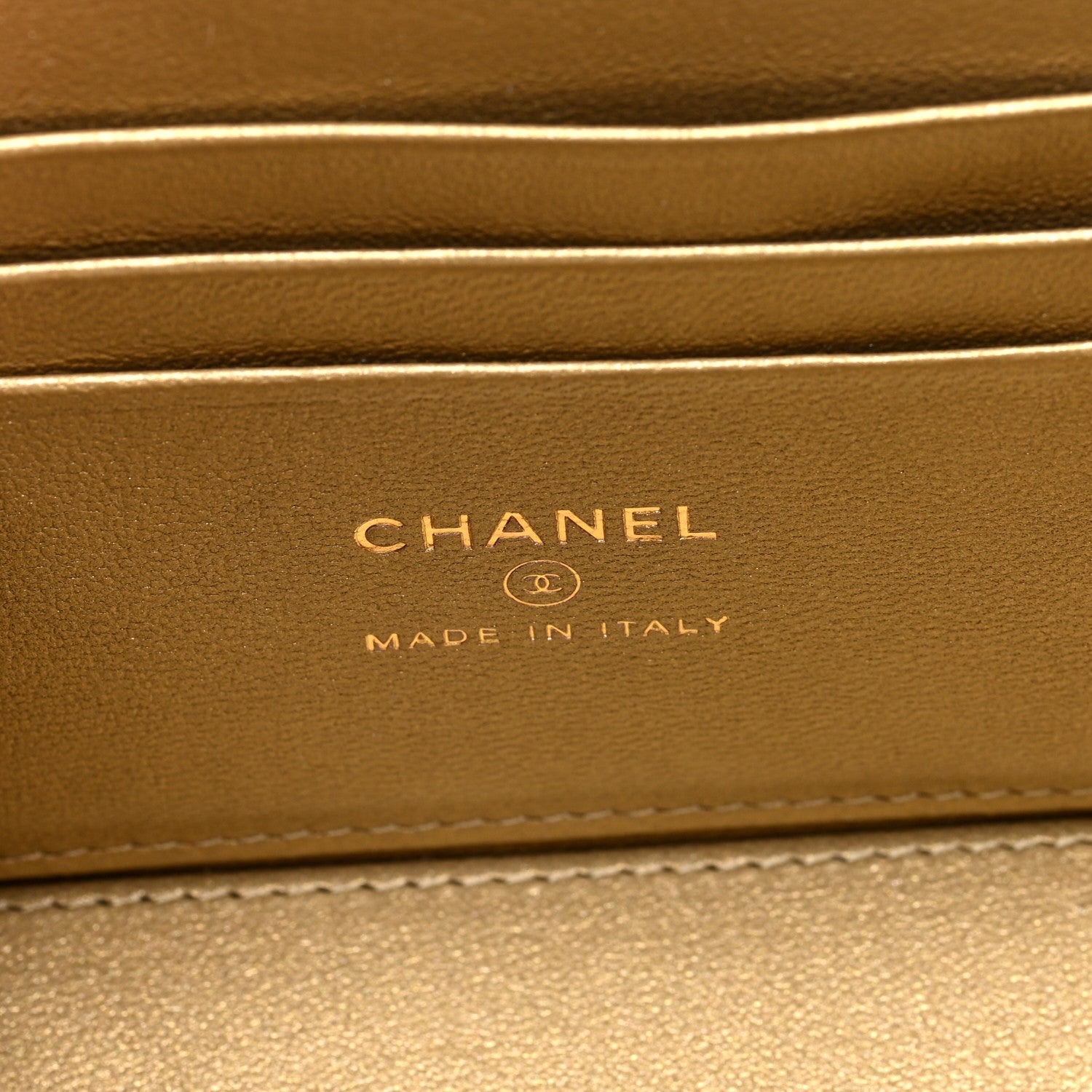 Chanel Metallic Lambskin Quilted Small CC Dynasty Vanity Case With Chain Gold 6 of 11