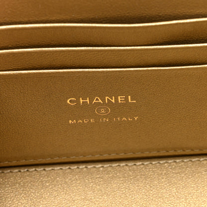 Chanel Metallic Lambskin Quilted Small CC Dynasty Vanity Case With Chain Gold 6 of 11