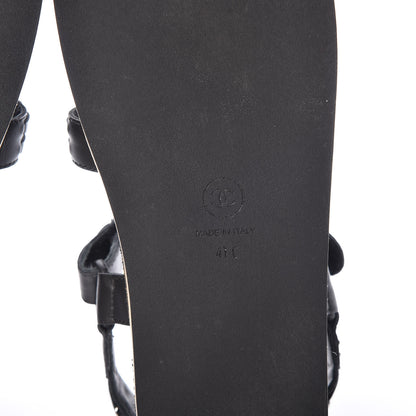 Chanel Calfskin Chain Sandals 41 Black 6 of 8