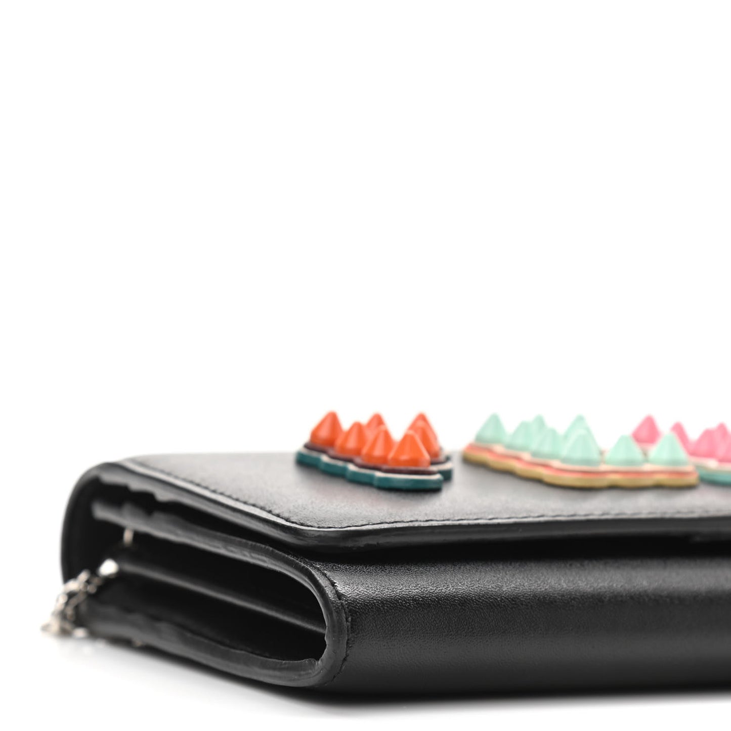 Vitello Liberty Fun Fair Studded Continental Wallet On Chain Black Multicolor