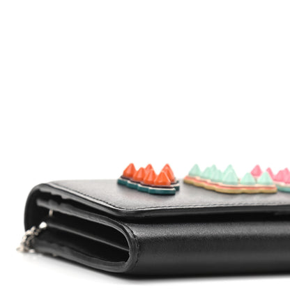Fendi Vitello Liberty Fun Fair Studded Continental Wallet On Chain Black Multicolor 8 of 10