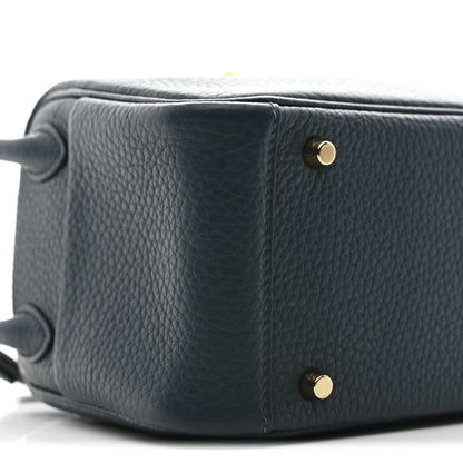 Hermes Taurillon Clemence Mini Lindy 20 Vert Cypress 9 of 11