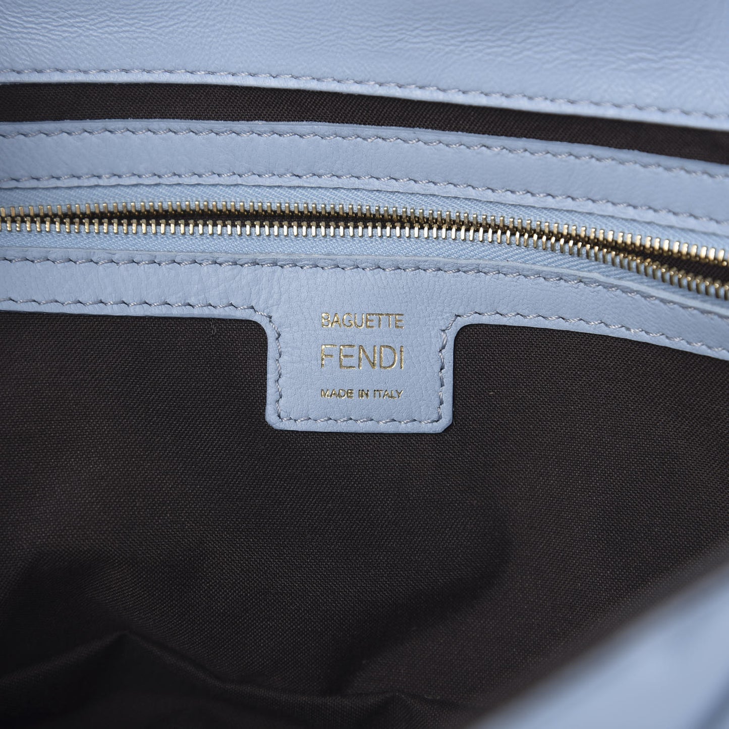 Nappa FF 1974 Embossed Baguette Azzurro Baby