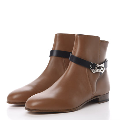 Hermes Calfskin Neo Low Boots 38 Taupe Black 3 of 7